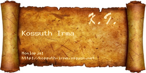 Kossuth Irma névjegykártya
